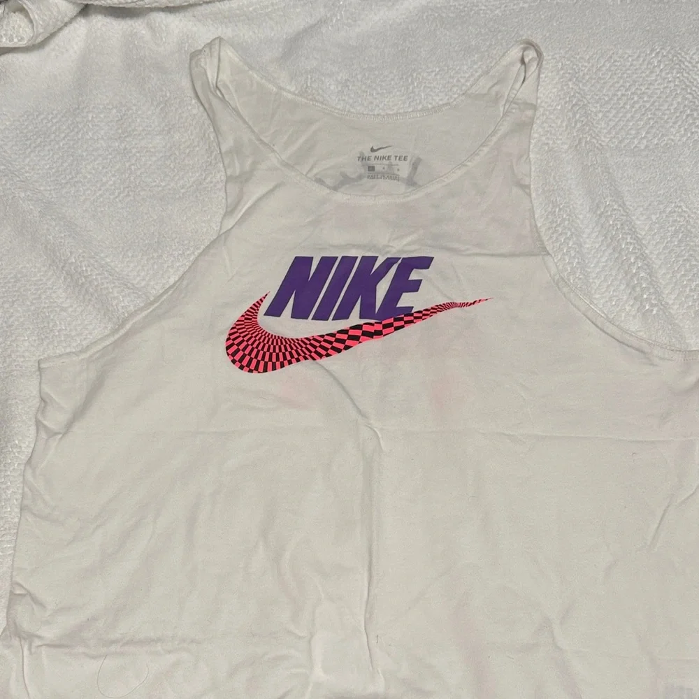 Nike White Tank with Purple and Pink Graphic - Picture 1 of 3
